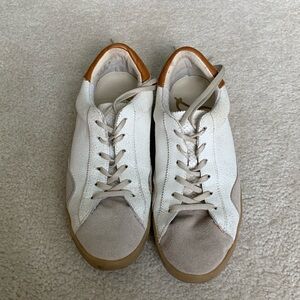 Sam Edelman Prima White Sneakers with suede and cognac accents Size 8